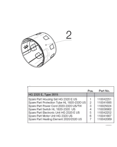 Professional Heat Gun Spare Part Protection Tube HL 1820-2320 US