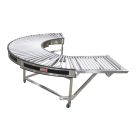 180 Degree Left Hand Flow Gravity Turnaround Conveyor 16" Wide by HEAT SEAL