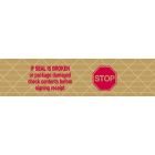 Printed "Stop if Seal is Broken" Reinforced Kraft Gummed Tape 3" x 450' Case of 10 Rolls