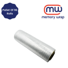 18" X 1500' Memory Wrap 65 Gauge HEAVY DUTY Hand Stretch Film Pallet of 48 Cases, 192 Rolls
