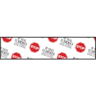Printed Tape "Stop if Seal is Broken" 3"W x 3000' - Case of 4 Machine Rolls #10 Clear/Red & Black Ink