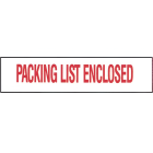 Printed Tape "Packing List Enclosed" 3"W x 3000' - Case of 4 Machine Rolls