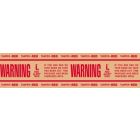 Printed "Tamper Red Warning" Reinforced Kraft Gummed Tape 3" x 375' Case of 8 Rolls