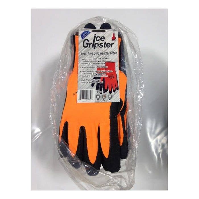 Case of 12 Pairs - Ice Gripster Two Layer Seamless Brushed Synthetic Work Gloves (Large) by Global Glove 388INT-C