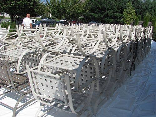Shrink Wrapped Outdoor Furniture
