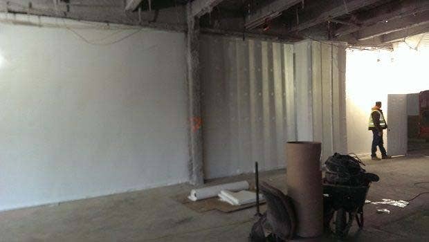 Interior Wall Under construction after shrink wrapping